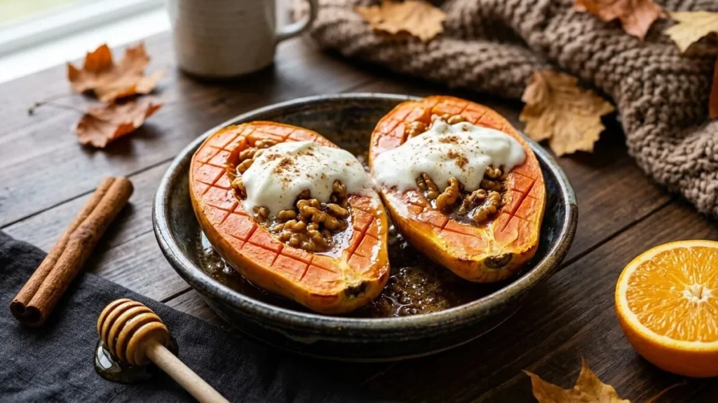 Fırında Papaya Tarifi: Ballı, Tarçınlı ve Cevizli Sıcak Meyve Tatlısı