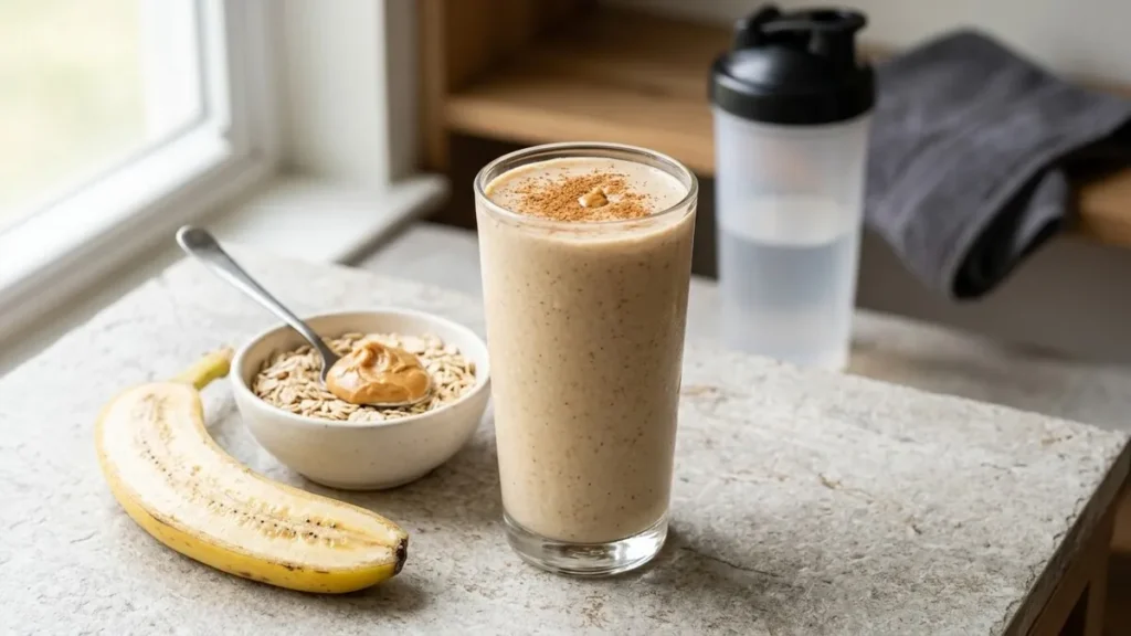 Muzlu Protein Smoothie Tarifi: Fıstık Ezmeli ve Yulaflı Sporcu Shake
