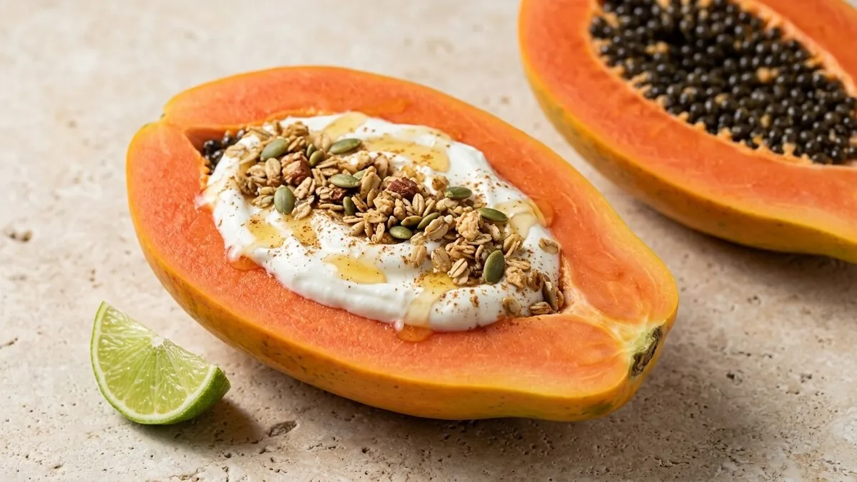 Papaya Nasıl Yenir Süzme Yoğurtlu ve Granolalı Papaya Kase Tarifi - Altunflora