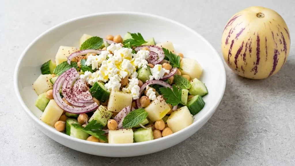 Pepino Salatası Tarifi: Lor Peynirli ve Nohutlu Proteinli Fit Tabak